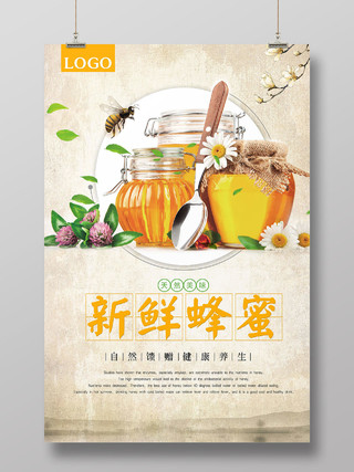 天然健康养生蜂蜜产品宣传海报